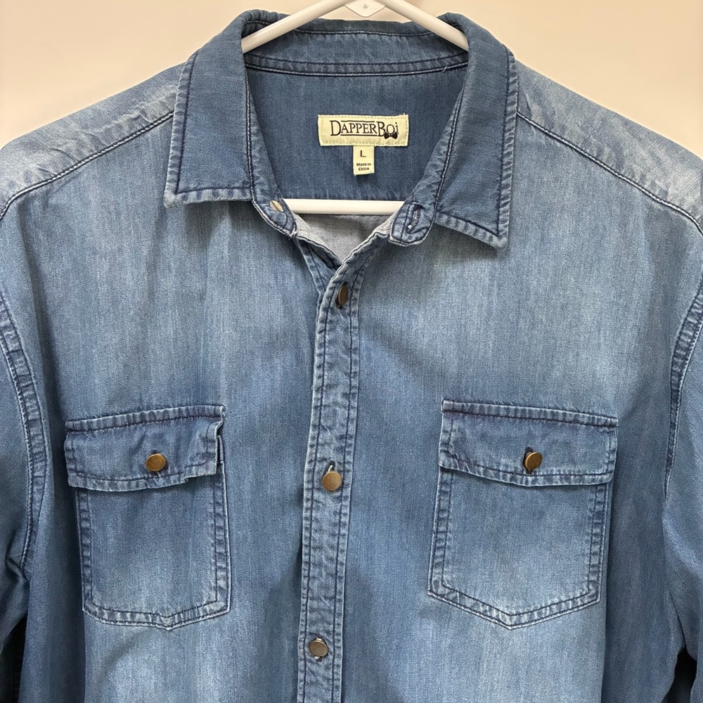 DapperBoi Indigo Wash Denim Shirt- Size Large